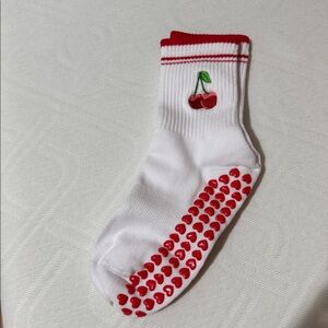 Cherry Lagree Pilates Grip Socks